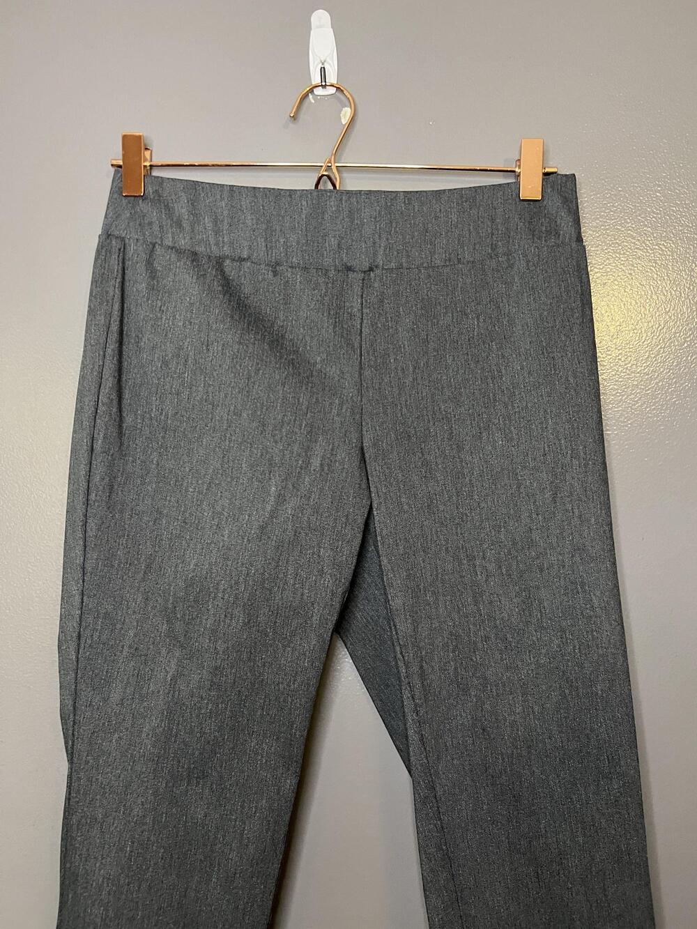 SATINATO Pants Womens 6 Gray Slim Leg Pull On Stretch Dress Work Office Twill